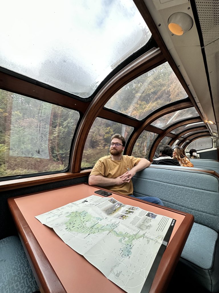 Cuyahoga Valley National Park in the Fall: Our 2-Day Trip Dylan in the Dome Car in Cuyahoga Valley Scenic Railroad.