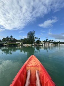Our 6-Day Itinerary to Florida's 3 National Parks kayaking in an orange and red at kona kai resort