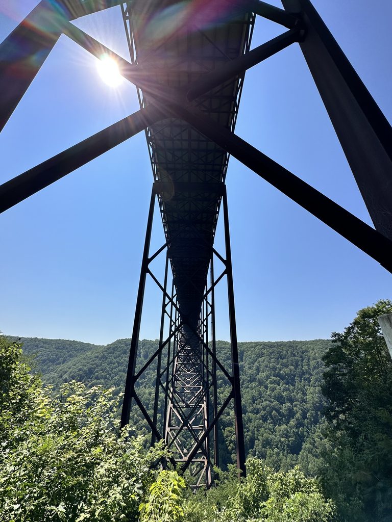 2 Days in New River Gorge National Park View from under the New River Gorge Bridge in New River Gorge National Park