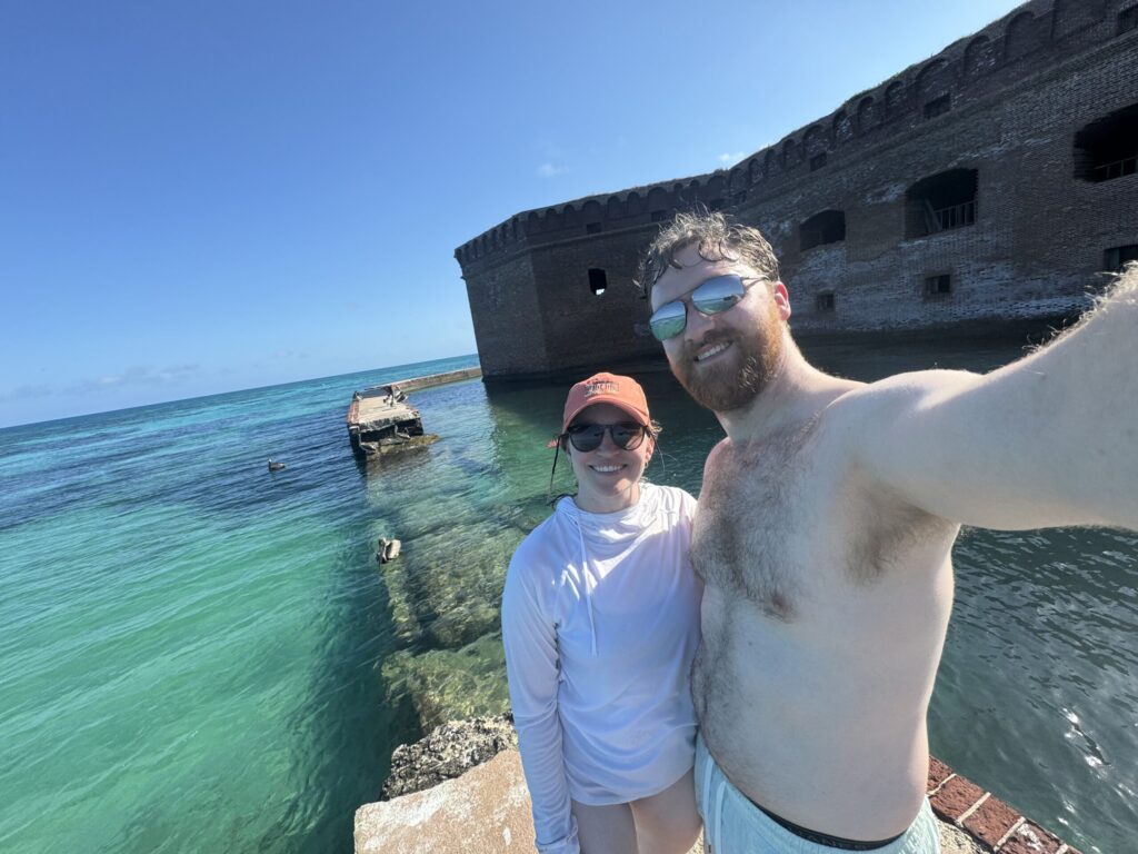 Our 6-Day Itinerary to Florida's 3 National Parks couple visiting Fort Jefferson at Dry Tortugas National Park