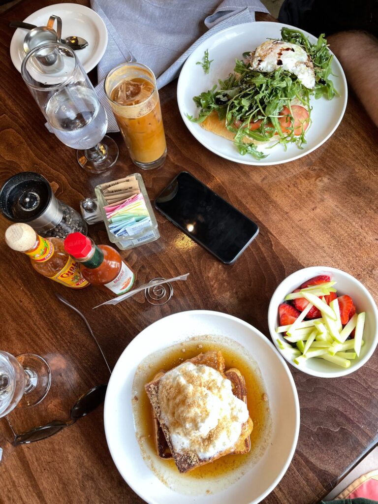 7-Day Utah Itinerary: Salt Lake City, Zion & Bryce Canyon National Parks Table with brunch on it at a cafe in SLC.